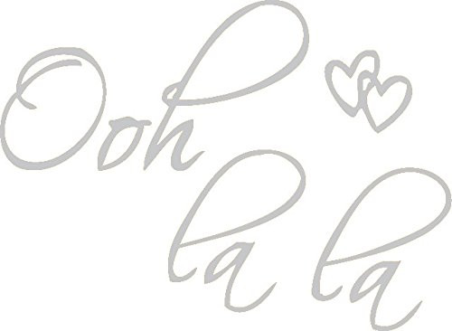 Picniva Silver 22" X 14" OOH LA LA Paris France Hearts Love Quote Vinyl Wall Decal Decor Art Sticker Picniva Silver 22" X 14" OOH LA LA Paris France Hearts Love Quote Vinyl Wall Decal Decor Art Sticker