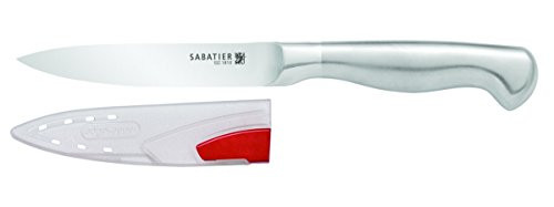 Sabatier 5171950 Stainless Steel Hollow Handle Utility Knife with EdgeKeeper Self-Sharpening Sleeve 4.5-Inch
