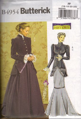 Butterick Making History Pattern B4954 for Early 20th Century Costume Size FF -16-18-20-22-