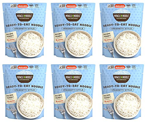 Miracle Noodle Spaghetti Shirataki Noodles Ready To Eat Konjac Noodle - Keto Friendly Paleo Vegan Gluten Free Low Carb Low Calorie Soy Free Miracle Noodles - 7 Ounce -Pack Of 6- Miracle Noodle Spaghetti Shirataki Noodles Ready To Eat Konjac Noodle - Keto Friendly Paleo Vegan Gluten Free Low Carb Low Calorie Soy Free Miracle Noodles - 7 Ounce -Pack Of 6-