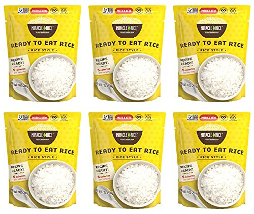 Miracle Noodle Konjac Rice Shirataki Rice Ready To Eat Rice - Keto Friendly Vegan Gluten Free Low Carb Low Calorie Soy Free Ready Rice Miracle Rice - 7 Ounce -Pack Of 6- Miracle Noodle Konjac Rice Shirataki Rice Ready To Eat Rice - Keto Friendly Vegan Gluten Free Low Carb Low Calorie Soy Free Ready Rice Miracle Rice - 7 Ounce -Pack Of 6-