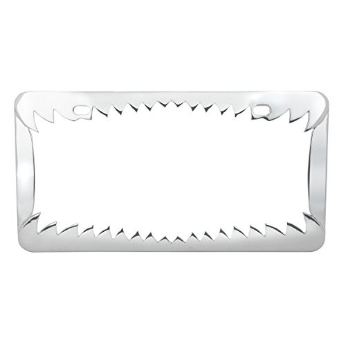 Grand General 60461 Chrome Shark Teeth License Plate Frame with 2 Holes
