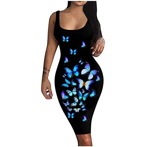 RusKVT Women's Sexy Bodycon Tank Dress Sleeveless Basic Midi Club Dresses Tie Dye Tights Cocktail Party Formal Dresses -G BlueXXL- RusKVT Women's Sexy Bodycon Tank Dress Sleeveless Basic Midi Club Dresses Tie Dye Tights Cocktail Party Formal Dresses -G BlueXXL-
