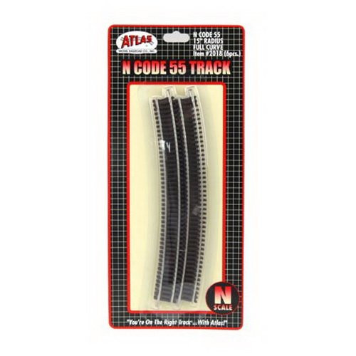 Atlas N Scale Code 55 15" Radius Curve 6-Pack Model Train Track