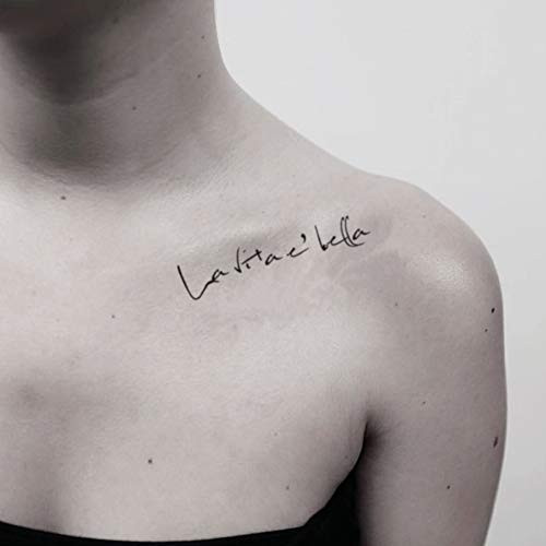 La Vita e' Bella Temporary Tattoo Sticker -Set of 2- - www.ohmytat.com