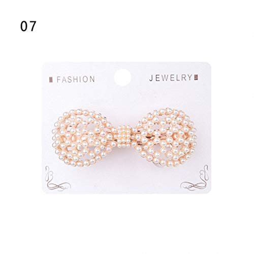 Pudwy Cute Crystal Hair Hairpin Elegant Pearl Barrettes Resin Flora Hair Clip Barrette Headwear Tiara Accessories Gift for Woman Girls K