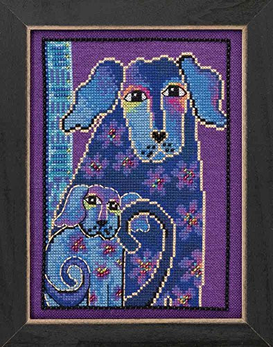 Laurel Burch Dogs Bloomingtails On Aida Counted Cross -5x5 14 Count