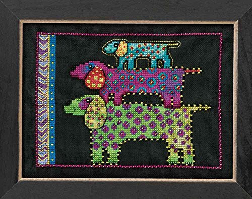 Laurel Burch Dogs Dog Pyramid On Aida Counted Cross Stitch-5x5 14 Count