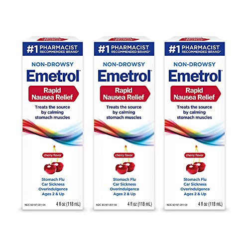 Emetrol Nausea  and  Upset Stomach Relief Liquid Medication Cherry - 4 oz Bottle 3 Count