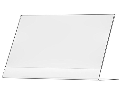 Marketing Holders 17W x 11"H Horizontal Table Tent Pack Of 1 Clear Acrylic Letter Placard Form Display Notice Document Literature Store Front Picture Portrait Frame Promotional Signage Ad Holder