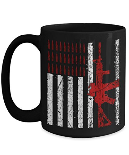 AR-15 American Flag Gun Support 2nd Amendment 15oz Mug