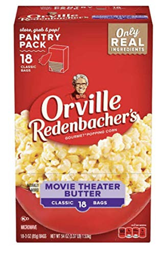 Orville Redenbacher's Movie Theater Butter Microwave Popcorn -3 oz- Classic Bag 18 Count Pantry Pack