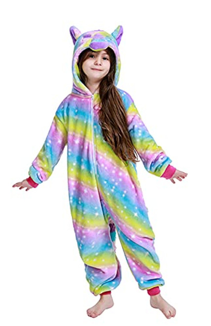 Unicorn Onesie for Kids Animal Pajamas Cosplay Halloween Unisex Costume -6-8 Years XLCH-
