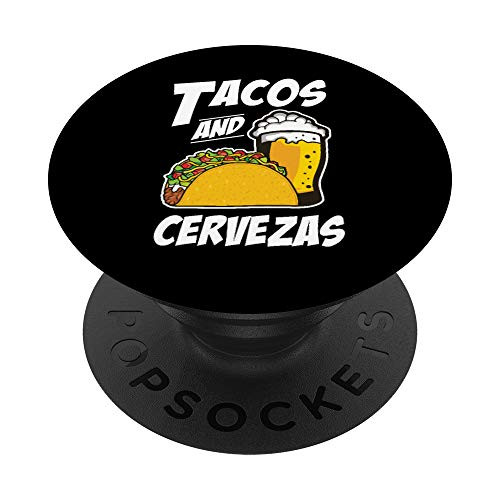 Tacos And Cervezas Funny Cinco De Mayo Mexican Pride Pun PopSockets Grip and Stand for Phones and Tablets