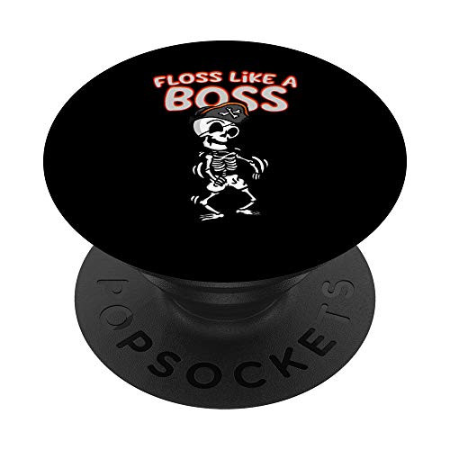 Floss Like A Boss Pirate Skeleton Funny Flossing Dance Humor PopSockets Grip and Stand for Phones and Tablets