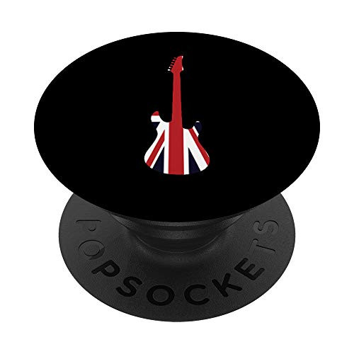 Great Britain Union Jack Electric Guitar British Flag Gift PopSockets Grip and Stand for Phones and Tablets