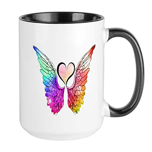 CafePress Angel Wings Heart Mugs Coffee Mug Large 15 oz. White Coffee Cup