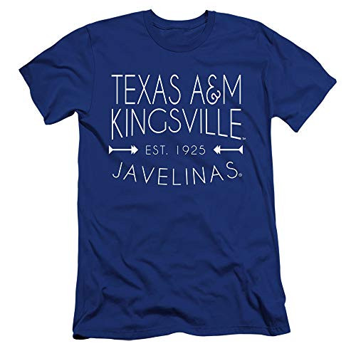Texas A and M University-Kingsville Official Simple Unisex Adult Canvas Brand T ShirtRoyal Blue Small