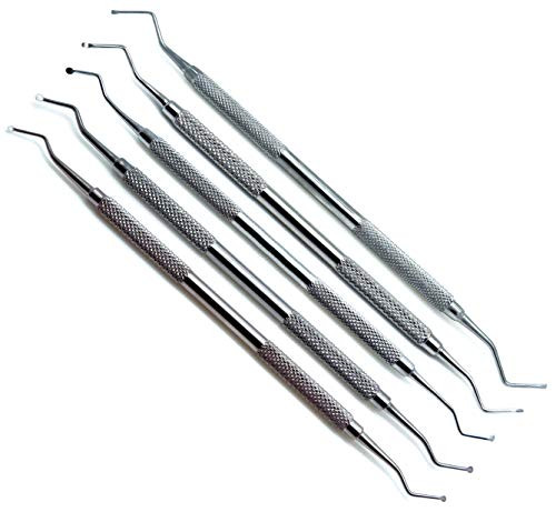 5 Pcs Dental Excavators 125-126 127-128 129-130 815-a 816-b Spoons 2.5mm 2mm 1.8mm 1.4mm 1.2mm Restorative Instruments