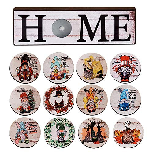 Seasonal Welcome Sign with 12 Interchangeable Holiday Pieces for Front Door Porch Hanging Welcome Sign Porch Decor The Lucky Gnome Door Hanger Handmade Gnome Door Hanger for Housewarming Gift G Seasonal Welcome Sign with 12 Interchangeable Holiday Pieces for Front Door Porch Hanging Welcome Sign Porch Decor The Lucky Gnome Door Hanger Handmade Gnome Door Hanger for Housewarming Gift G