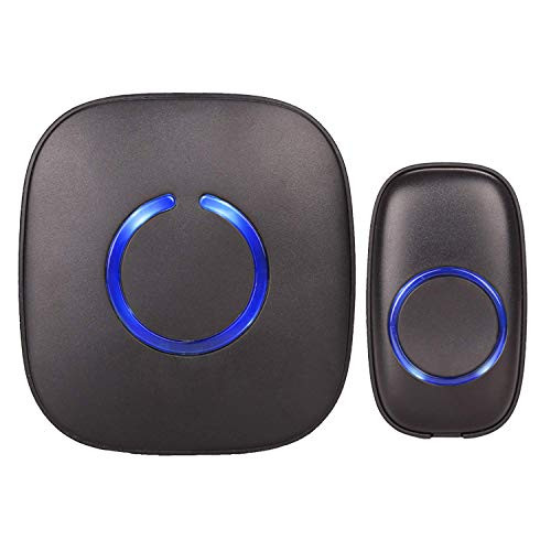 SadoTech Model C Wireless Doorbell Chime Operating at over 500-feet Range with Over 50 Chimes, No Batteries Required for Receiver, (Scratch Resistant Matte Black)