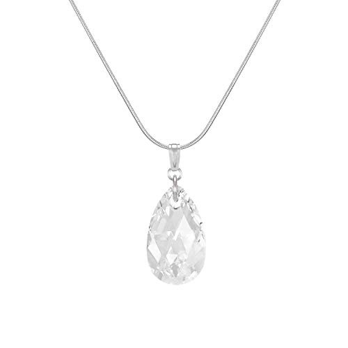 Crystal Clear Teardrop Sterling Silver 