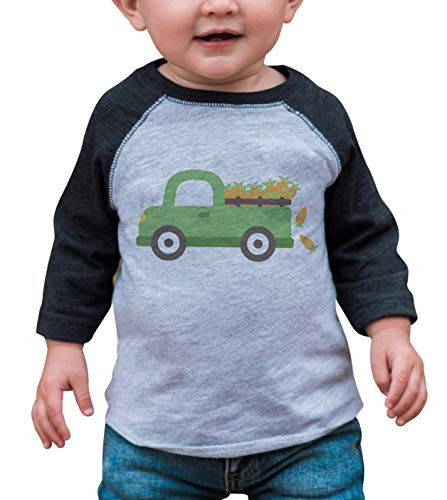 7 ate 9 Apparel Kids Easter Truck Grey Raglan 2T