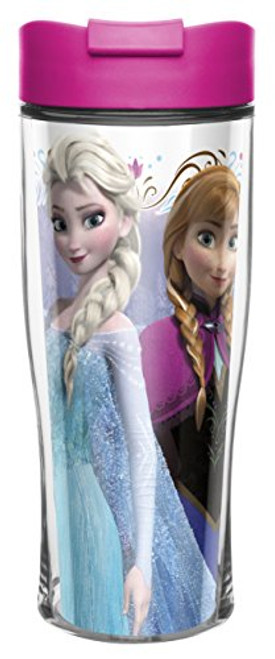 Zak! Designs Insulated Travel Mug with Anna and Elsa from Frozen, 15-Ounce