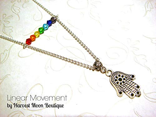 Chakra Hamsa Bar Necklace Spiritual Religious Metaphysical Reiki Yoga 7 Chakras - Silver - 18 Inches - Unisex Chakra Hamsa Bar Necklace Spiritual Religious Metaphysical Reiki Yoga 7 Chakras - Silver - 18 Inches - Unisex