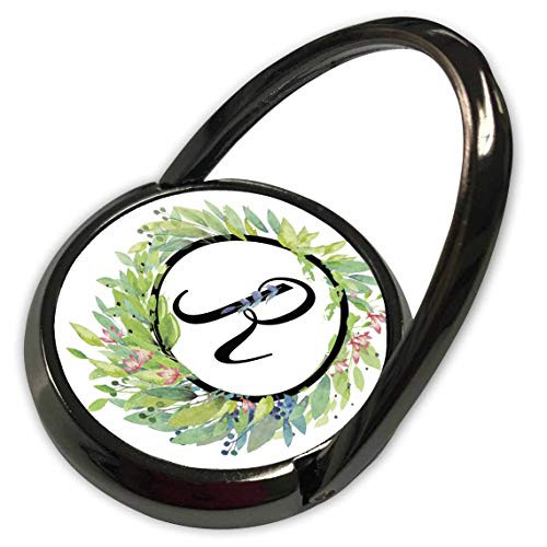 3dRose Monogram R Pretty Image of Watercolor Leaves - Phone Rings -phr-327830-1-