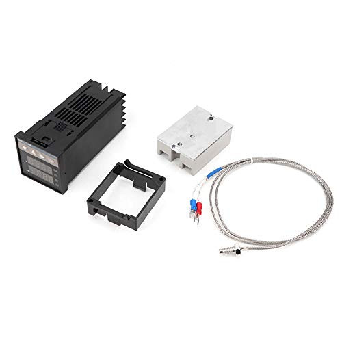 REX-C100 LED PID Temperature Controller Kit Digital Thermostat  plus 40A Solid State Relay  plus K Thermocouple Probe Cable