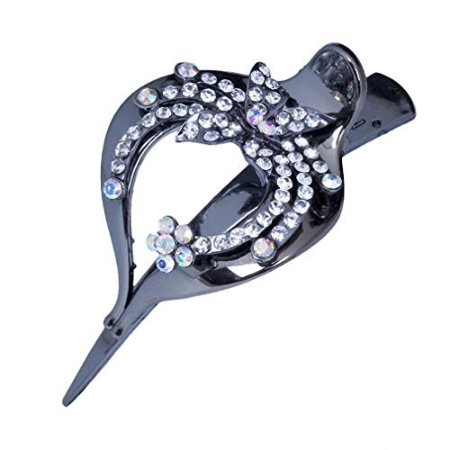 Pudwy Female Colorful Flower Hollow Heart Hair Clip Barrette Hair Accessories Women Rhinestone Hairpin Headwear 14