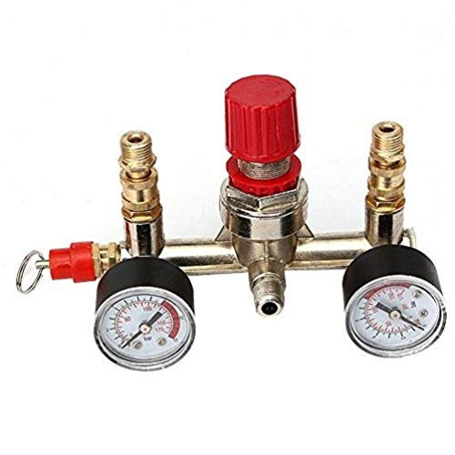 Enshey Air Compressor Pressure Control Switch Valve Manifold Regulator w/ Gauges Relief