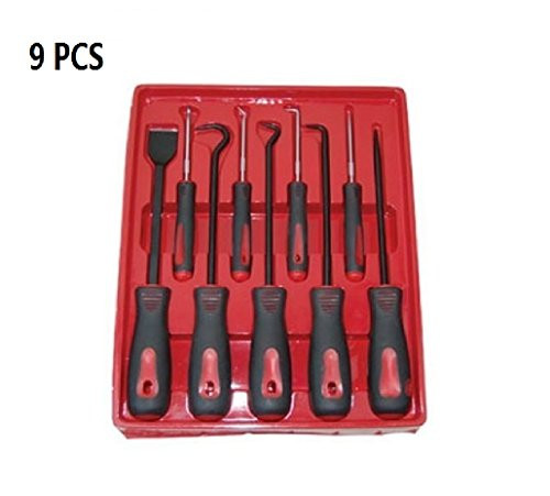 WINTOOLS 9-Piece Scraper Hook and Pick Tool Set Car Removal Tool O Rings Seals Rubber