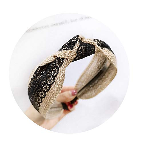 NDJqer Knotted Handmade Straw Headband Turban For Women Girls Hoop Bezel Hairbands Hair Headwear 14