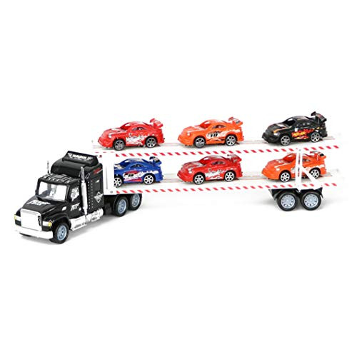 Lollipop Mega Friction Truck City Series Transport Rig Car Set (Black)