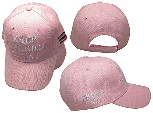 K's Novelties Trump Keep America Great Pink Trump 2020 USA Flag On Side Embroidered Cap -TOPW- K's Novelties Trump Keep America Great Pink Trump 2020 USA Flag On Side Embroidered Cap -TOPW-