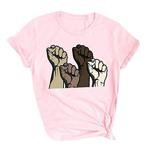 Simayixx Graphic Short Sleeve Tees Blouses for Women Printed O-Neck Tops Casual Summer T-Shirt Workout Shirts Pink