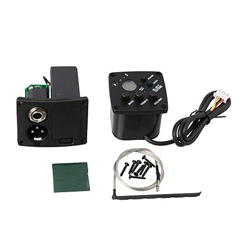 LYWS 2-Band Acoustic Guitar Preamp Piezo Pickup Equalizer EQ  and  Digital Tuner E-2T