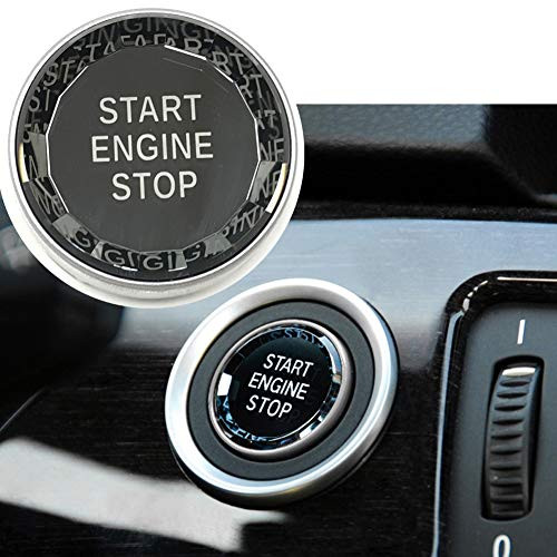 Lanyun crystal style engine start stop switch ignition button fit E chassis code E60 E90 E91 E92 E93 E84 E70 E71 E72 E83 E89 accessories -silver-