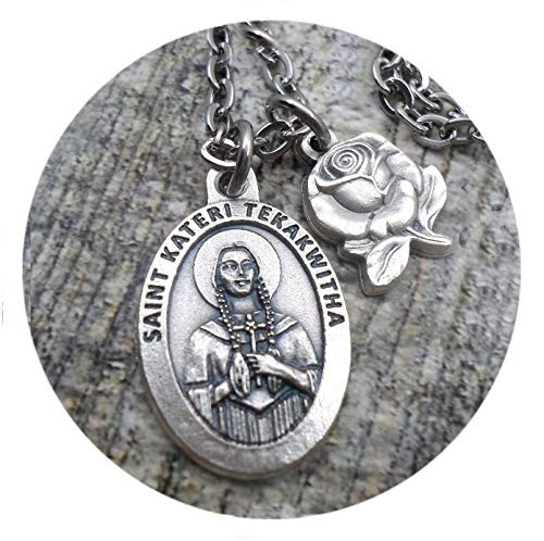 St. Kateri Tekakwitha Necklace Keychain or Clip Patron Saint Confirmation Gift Catholic Jewelry Customize with Initial or Swarovski Crystal Birthstone Option Unisex Gift St. Kateri Tekakwitha Necklace Keychain or Clip Patron Saint Confirmation Gift Catholic Jewelry Customize with Initial or Swarovski Crystal Birthstone Option Unisex Gift