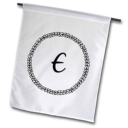 3dRose Merchant-Quote - Image of Doodly E Monogram - 12 x 18 inch Garden Flag -fl-305190-1-