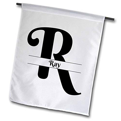 3dRose BrooklynMeme Monograms - Bold Script Monogram R - Ray - 12 x 18 inch Garden Flag -fl-305767-1-