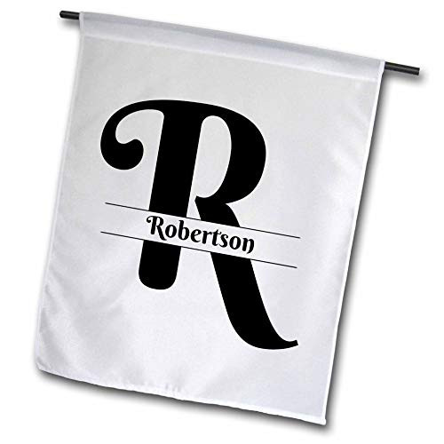 3dRose BrooklynMeme Monograms - Bold Script Monogram R - Robertson - 12 x 18 inch Garden Flag -fl-306587-1-