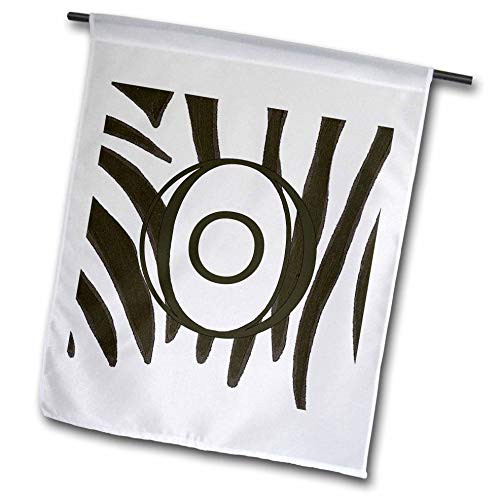 3dRose CherylsArt Monograms - Black and White Zebra Print Stripes Monogram Letter O - 12 x 18 inch Garden Flag -fl-312261-1-