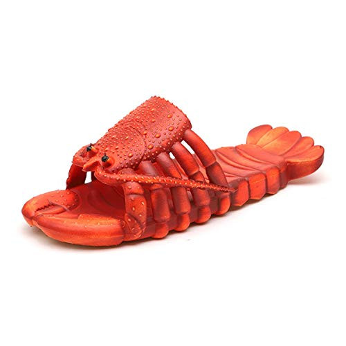 YUCHE Unisex lobster slippers summer funnny animal slippers beach slippers sandals -M Crimson 7-