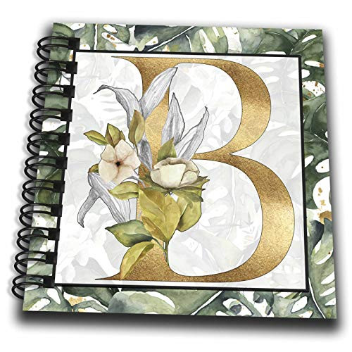3dRose Elegant Image of Gold Monogram Initial B Tropical Flower - Drawing Books -db-341706-3-