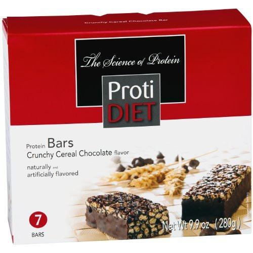Protidiet Crunchy Cereal Caramel Chocolate Flavor Protein Bars -box of seven- by Protidiet