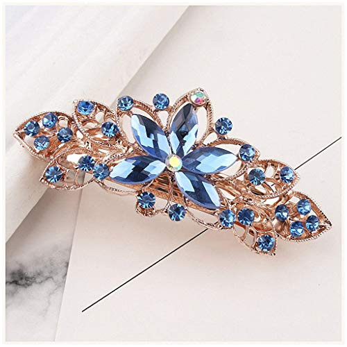 Pudwy Vintage Crystal Hairpins for Women Sequin Rose Flower Hair Bows with Silvers Rhinestone Hair Barrettes 14