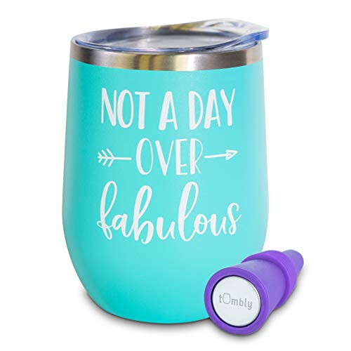 Not A Day Over Fabulous Wine Tumbler 12 oz Stainless Steel Tumbler with Lid Includes Wine Stopper 30th, 40th, 50th, 60th, Birthday Gifts for Women - Birthday Wine Glass Wine Gifts for Women Not A Day Over Fabulous Wine Tumbler 12 oz Stainless Steel Tumbler with Lid Includes Wine Stopper 30th, 40th, 50th, 60th, Birthday Gifts for Women - Birthday Wine Glass Wine Gifts for Women